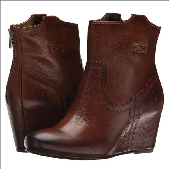 Frye Carson Wedge Bootie Size 8 1/2 - Picture 1 of 16